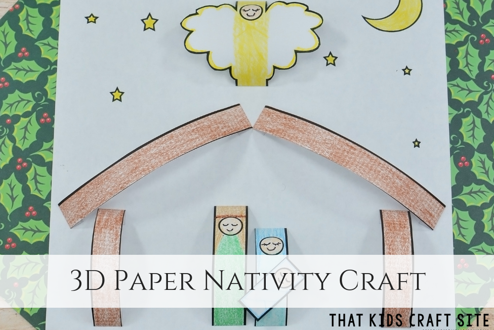 3D Paper Nativity Craft for Kids - ThatKidsCraftSite.com