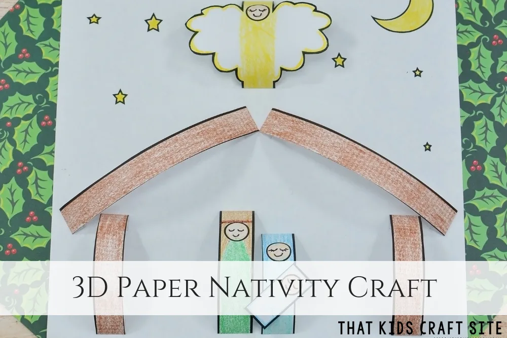 3D Paper Nativity Craft - ThatKidsCraftSite.com