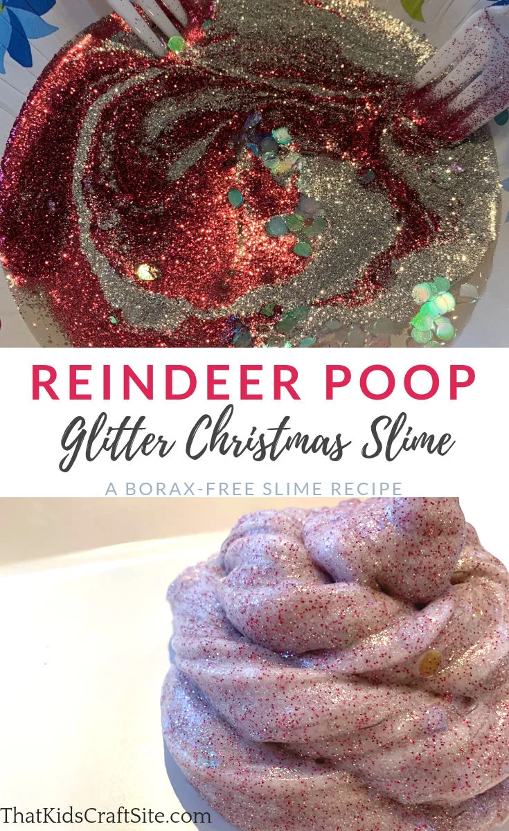 REINDEER POOP Slime Recipe - Christmas Glitter Slime - ThatKidsCraftSite.com