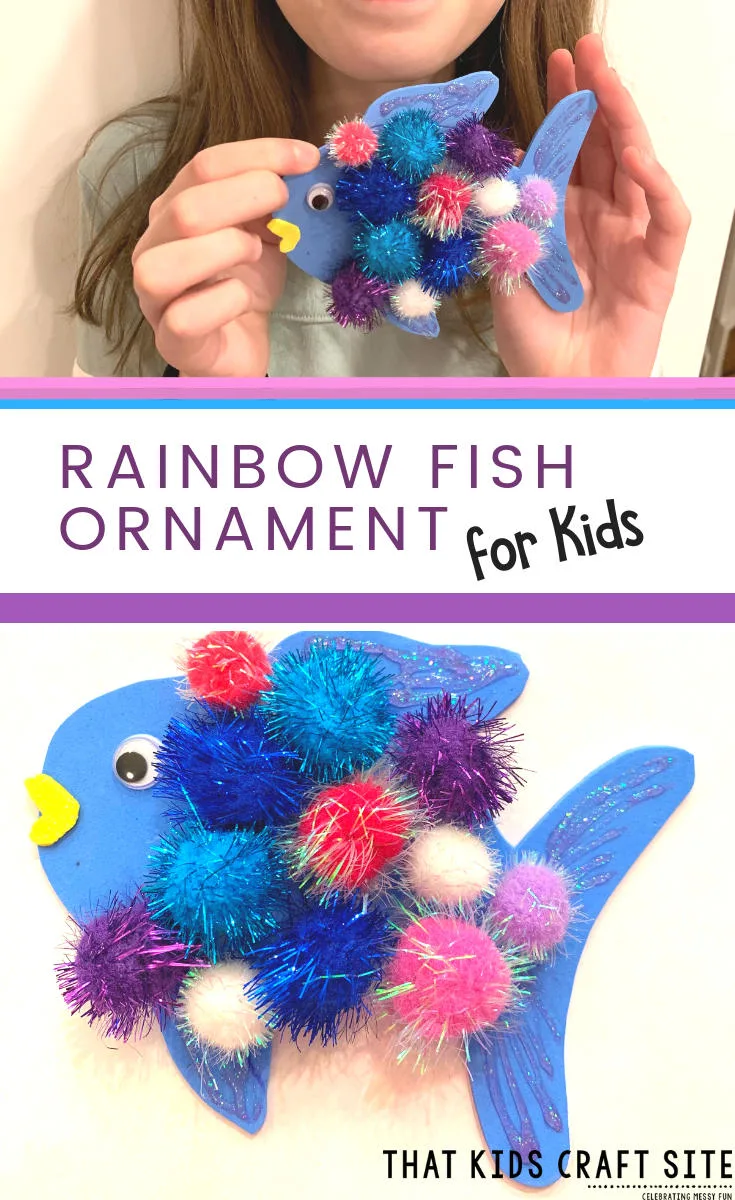 DIY Christmas Ornament: Rainbow Fish Craft - ThatKidsCraftSite.com