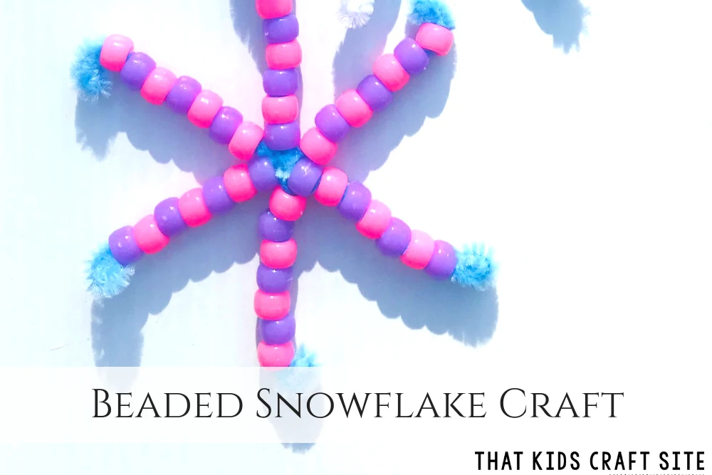 Beaded Snowflake Craft for Preschoolers - Crafts for Kids - ThatKidsCraftSite.com