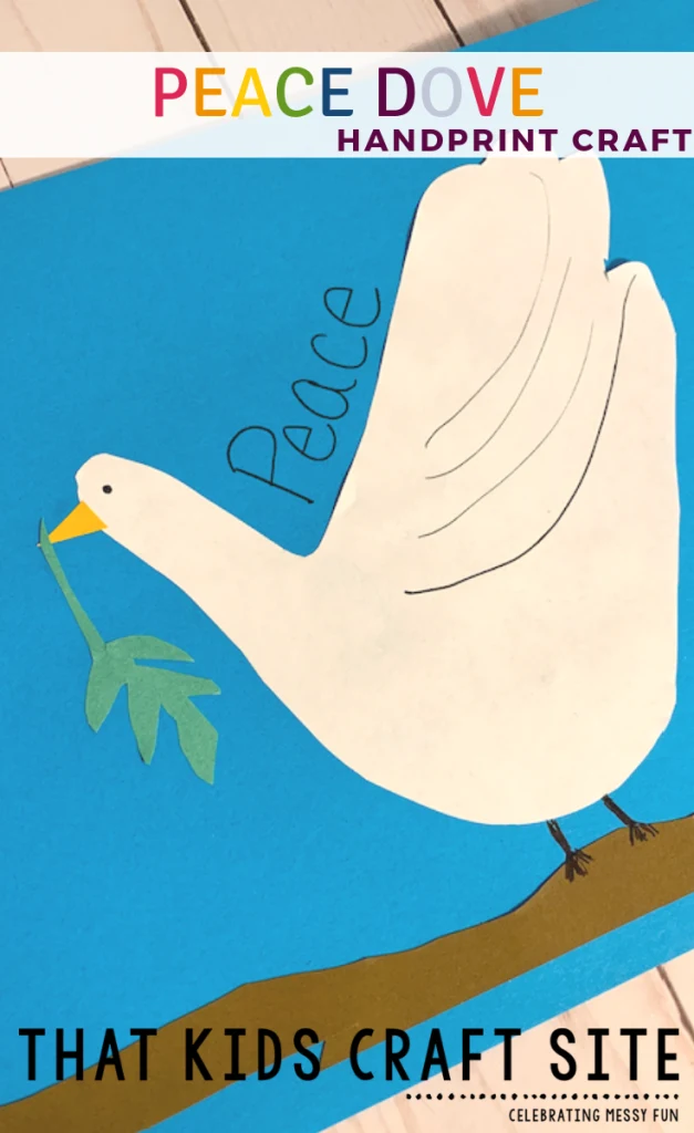 Peace Dove Handprint Craft for Preschoolers - a Handprint Craft for Kids - ThatKidsCraftSite.com