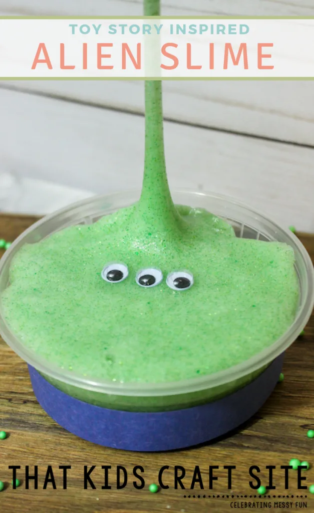 Toy Story Inspired Alien Slime Recipe for Kids- ThatKidsCraftSite.com