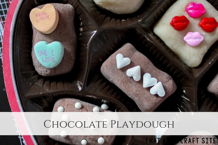 Chocolate Playdough - Valentine's Day Box of Chocolates Chocolate Playdough - ThatKidsCraftSite.com