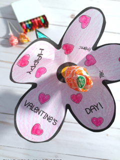 Free Printable Lollipop Flower Valentines Day Cards - ThatKidsCraftSite.com