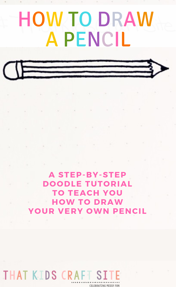 How to Draw a Pencil - a Step by Step Drawing Video and Picture Tutorial to Teach You How to Draw a Pencil  - ThatKidsCraftSite.com
