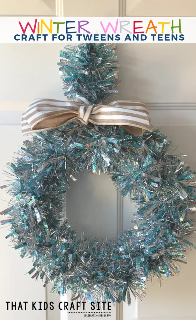 Winter Wreath Craft for Tweens and Teens - Make a non Christmas winter wreath for the front door - ThatKidsCraftSite.com