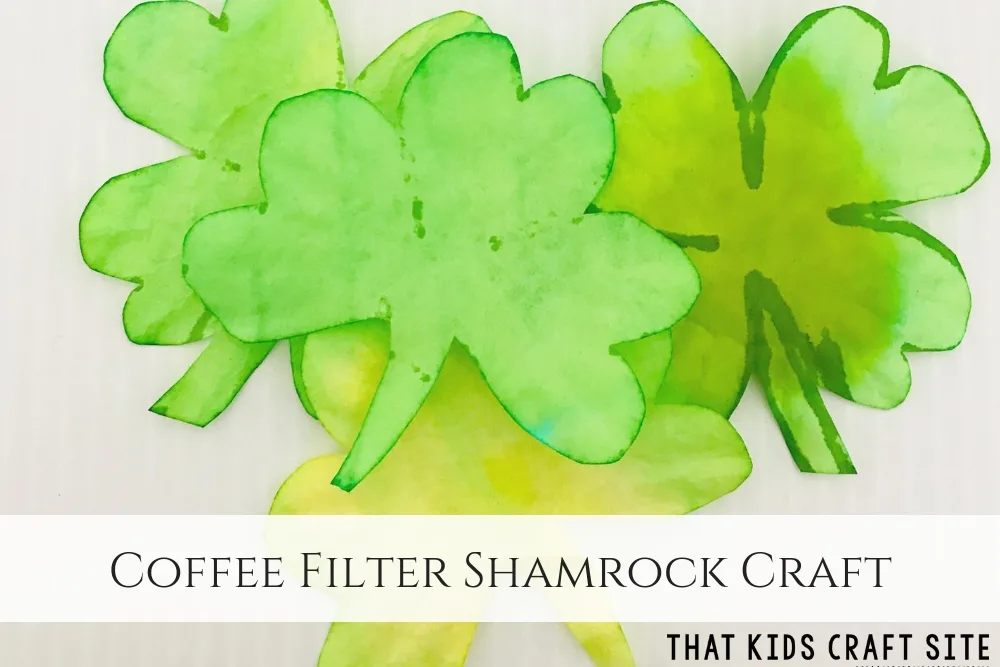 Coffee Filter Shamrock Craft - St Patricks Day Craft for Preschool - ThatKidsCraftSite.com