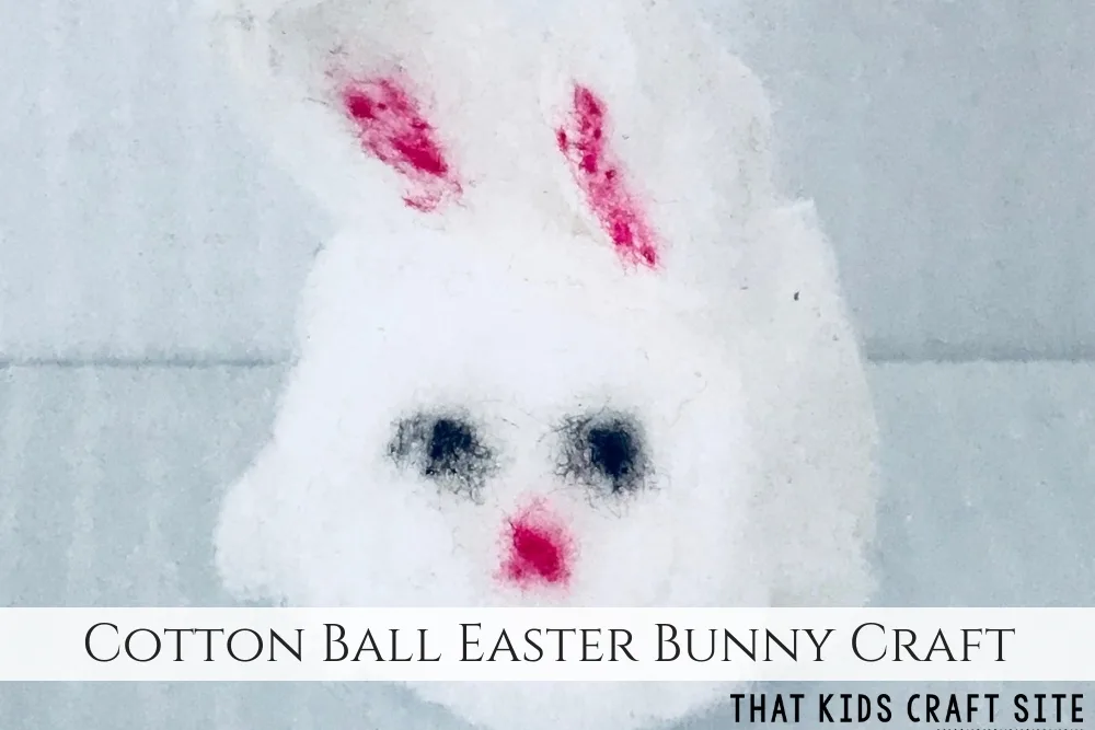 Cotton Ball Easter Bunny Craft - Easy Easter Craft for Kids - ThatKidsCraftSite.com