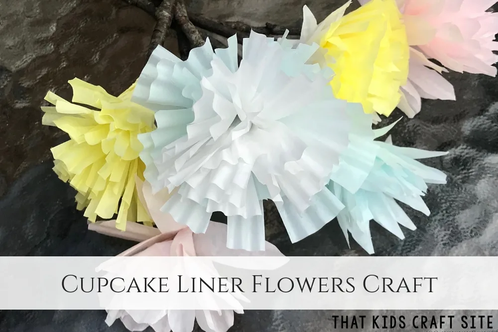 Cupcake Liner Flowers Craft - ThatKidsCraftSite.com