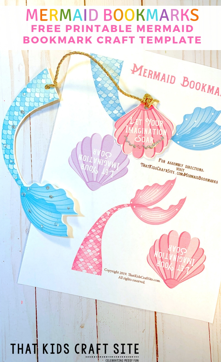 Sparkle Mermaid Bookmark- Free Printable Kids Craft - Hello