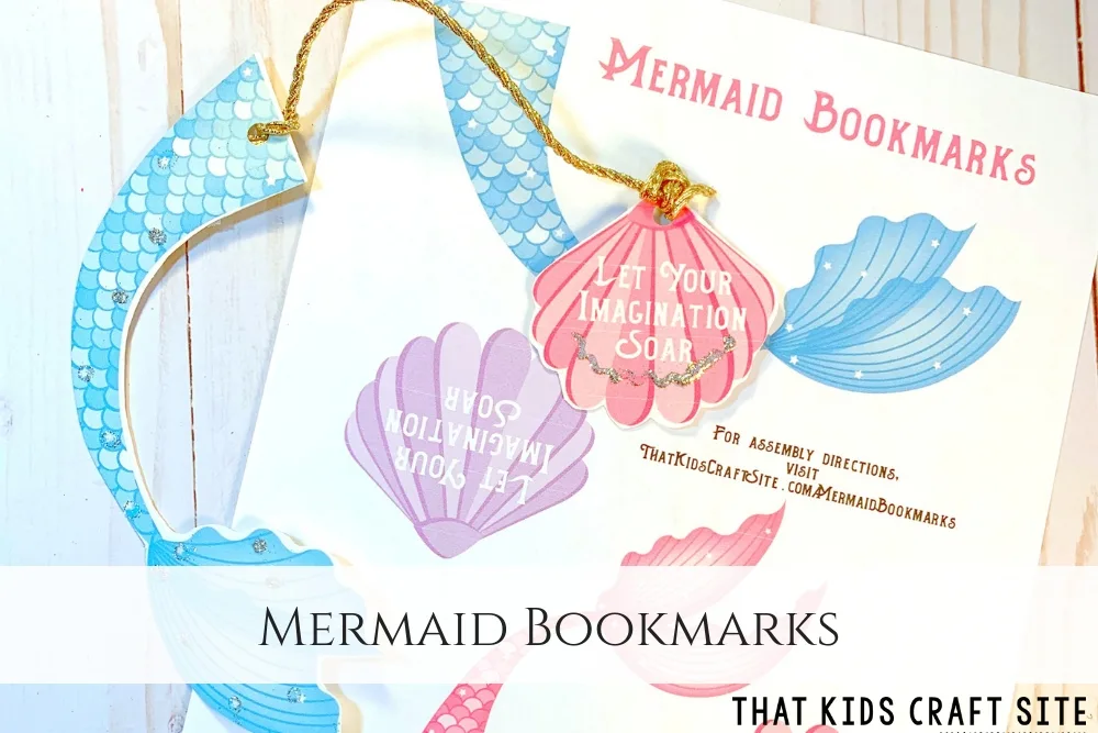 Sparkle Mermaid Bookmark- Free Printable Kids Craft - Hello