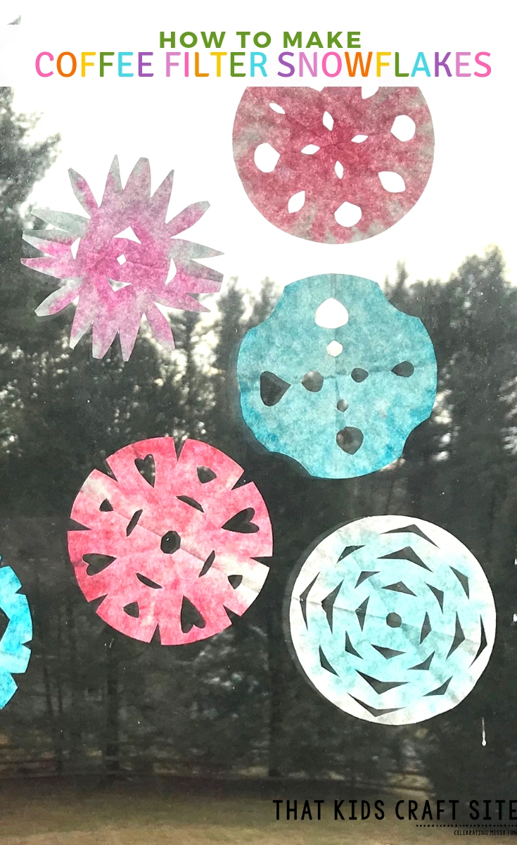 How to Make Coffee Filter Snowflakes an Easy Winter Craft for Kids - ThatKidsCraftSite.com