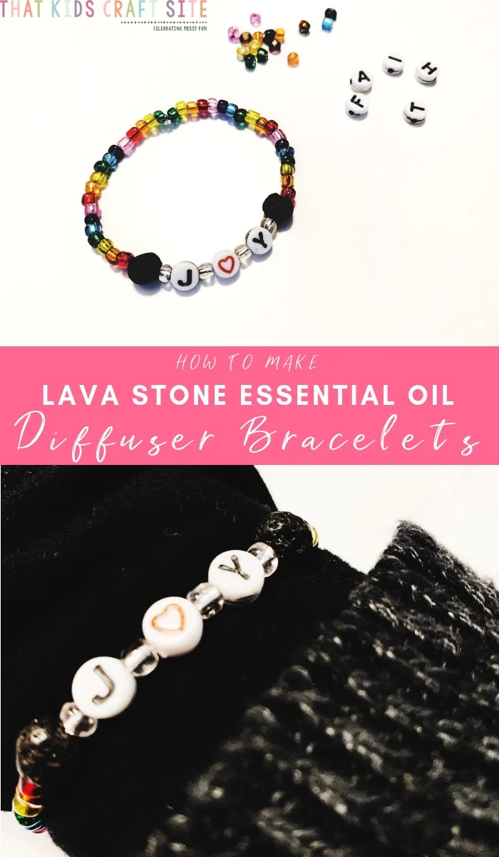 How to Make Lava Stone Essential Oil Diffuser Bracelets - a Tween and Teen Craft - ThatKidsCraftSite.com