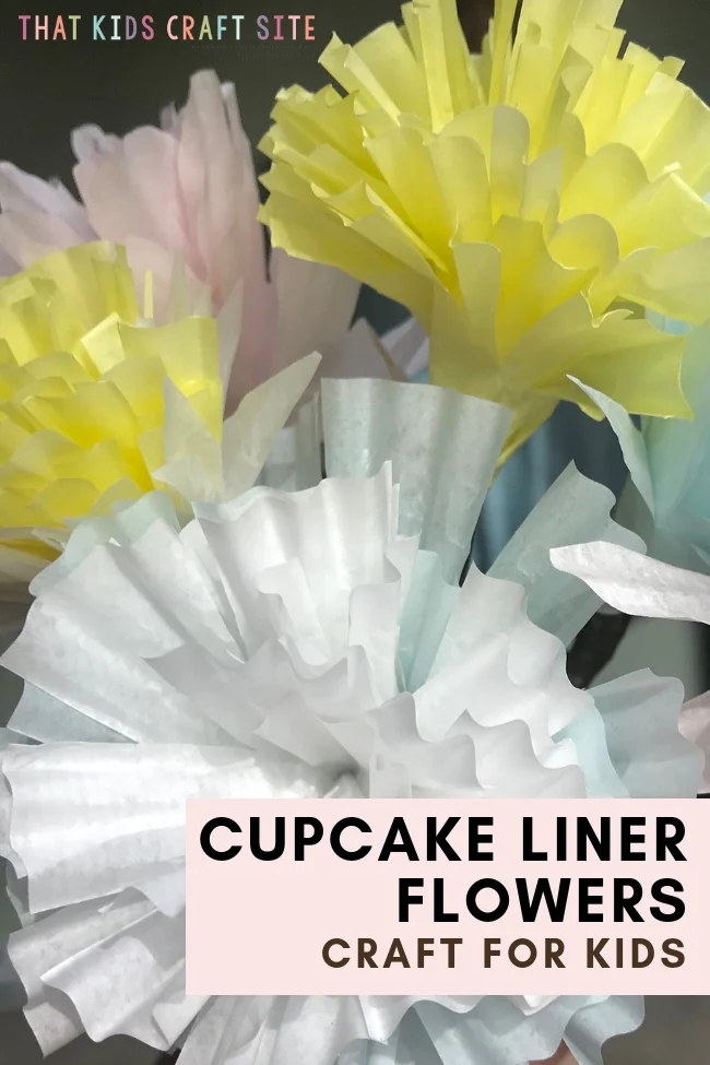 Spring Craft - Cupcake Liner Flowers Craft for Kids - ThatKidsCraftSite.com