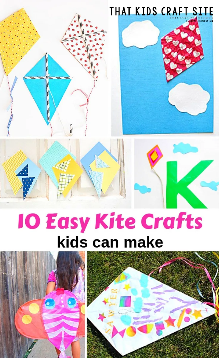 10 Easy Kite Crafts for Kids - Crafts Kids Can Make - ThatKidsCraftSite.com