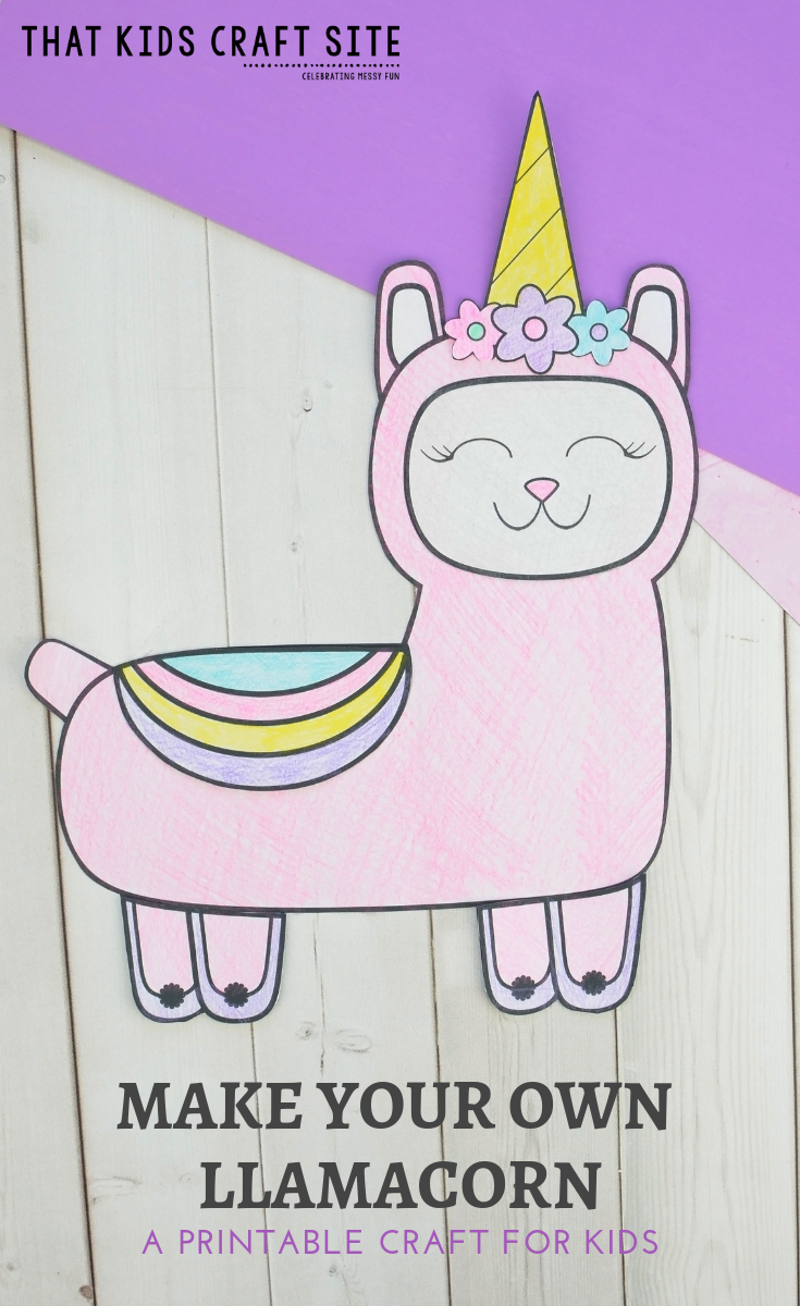 Make Your Own Llamacorn - a Printable DIY Llama Craft for Kids - ThatKidsCraftSite.com