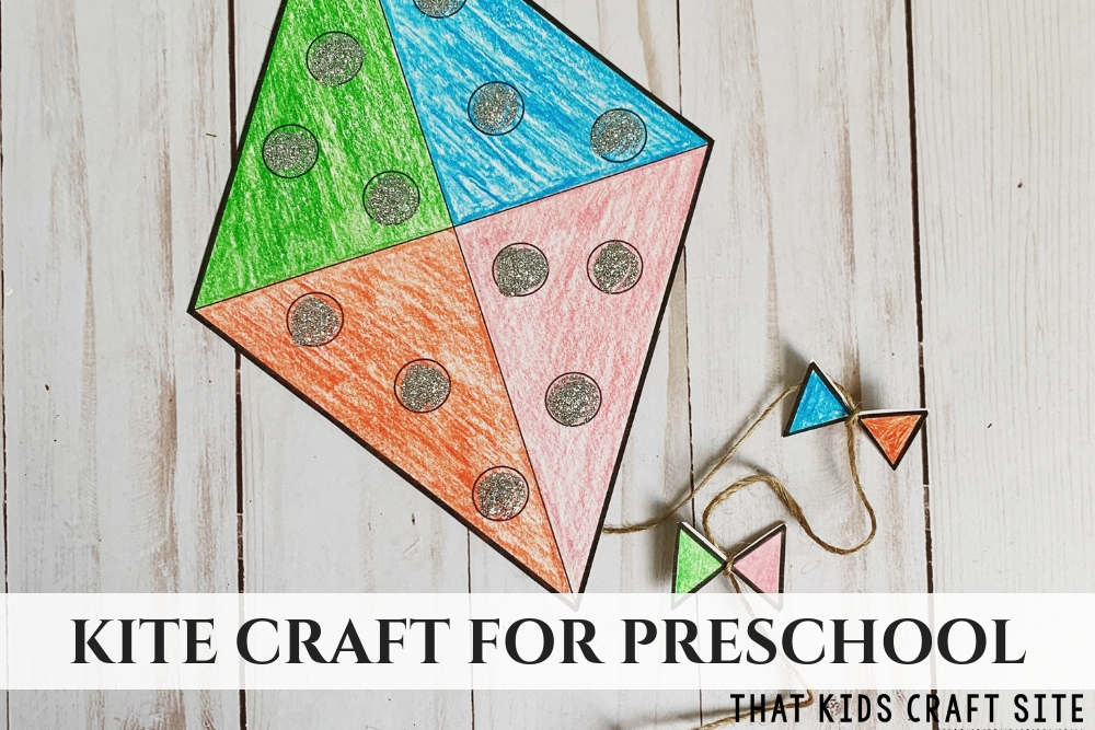 Preschool Kite Craft for Kids - ThatKidsCraftSite.com