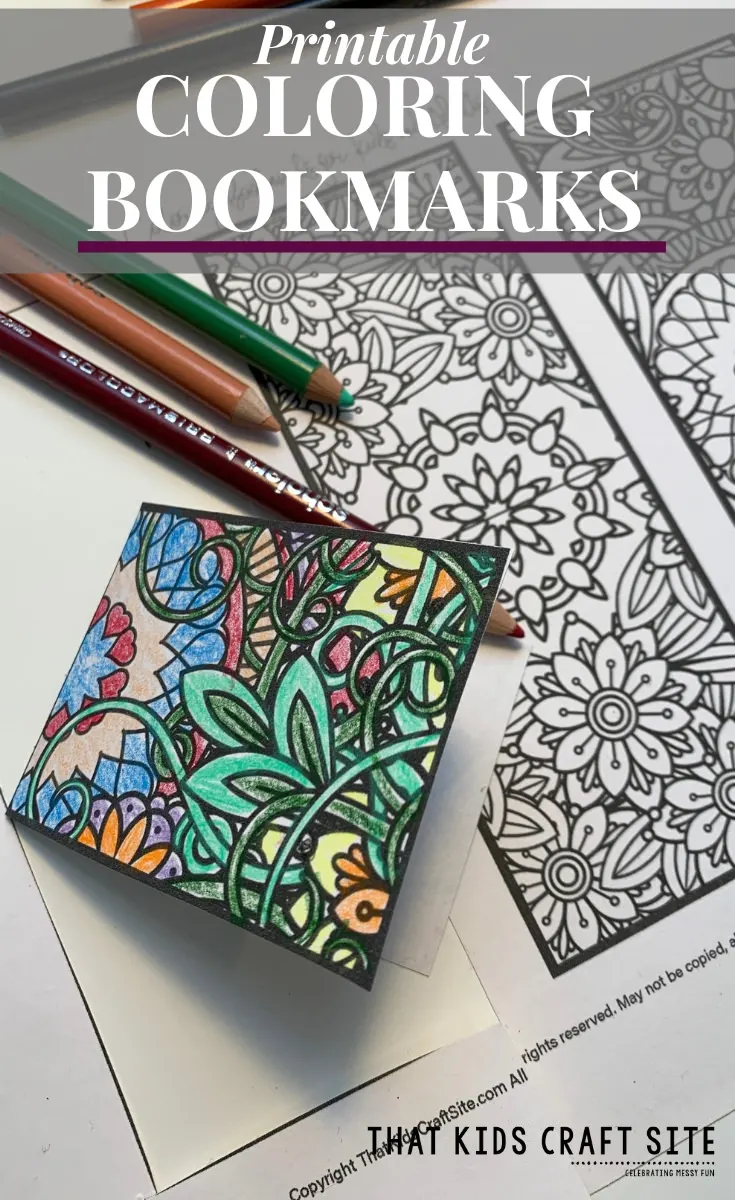 Free Bookmarks to Color - Printable Coloring Bookmarks for Adults and Kids - Great for the Classroom Library - ThatKidsCraftSite.com
