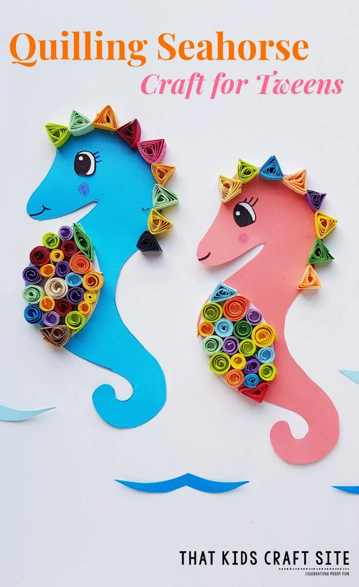 Paper Quilling Seahorse Craft for Tweens and Teens - ThatKidsCraftSite.com