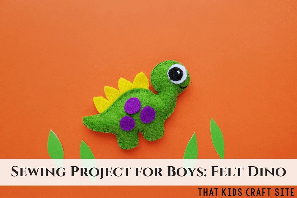 Sewing Project for Boys - Felt Dinosaur Template - ThatKidsCraftSite.com