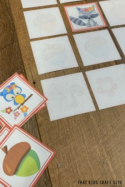 Fall Activity for Kids - Fall Matching Game Printable - ThatKidsCraftSite.com