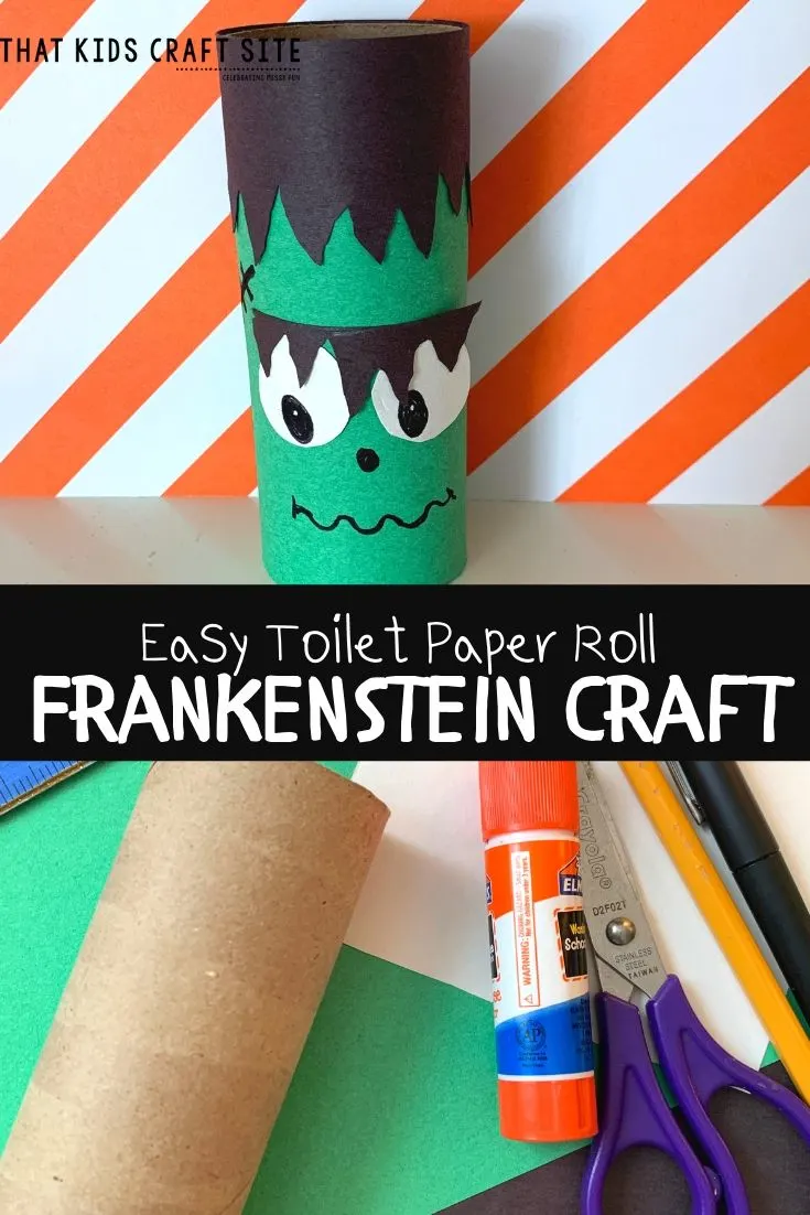 Easy Toilet Paper Roll Craft for Kids - Frankenstein Halloween Craft - ThatKidsCraftSite.com