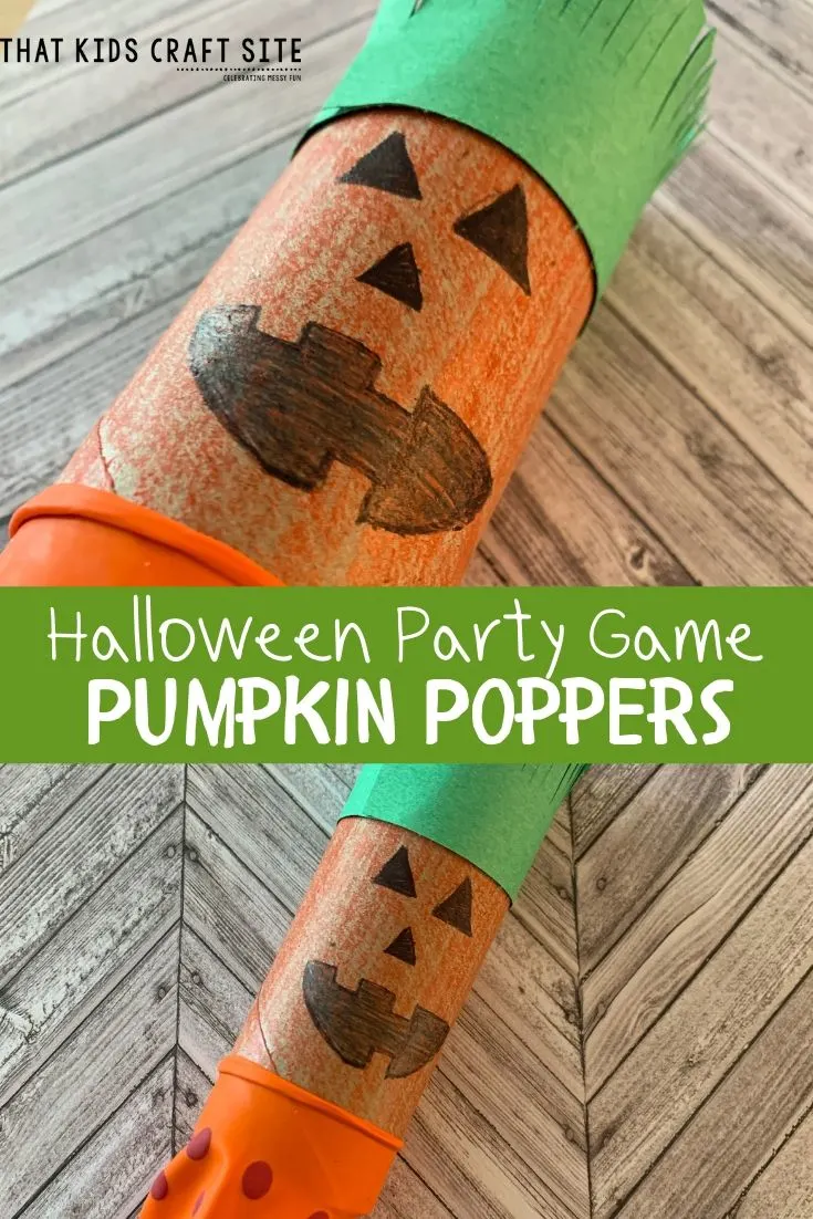 Halloween Party Game - Pumpkin Poppers - a Halloween Craft for Kids - ThatKidsCraftSite.com