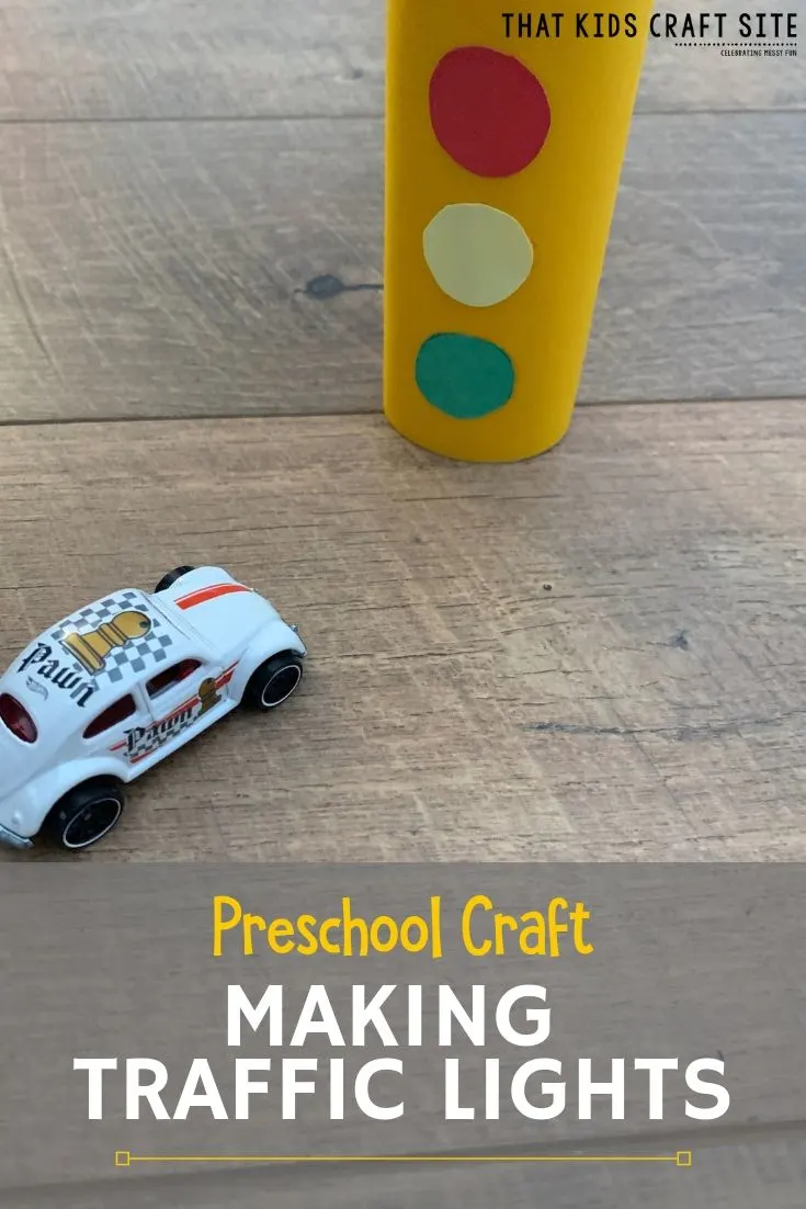 Preschool Craft: Making Traffic Lights for a Car Rug - ThatKidsCraftSite.com