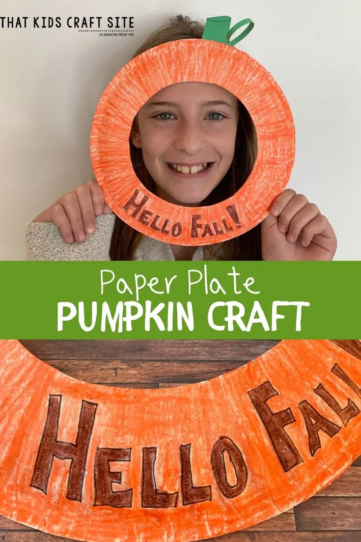 Paper Plate Pumpkin Craft - a Halloween Craft for Kids - ThatKidsCraftSite.com