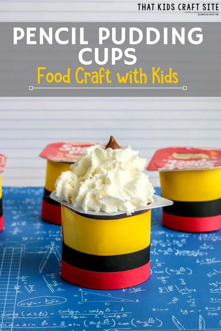 Pencil Pudding Cups Food Craft with Kids  - ThatKidsCraftSite.com