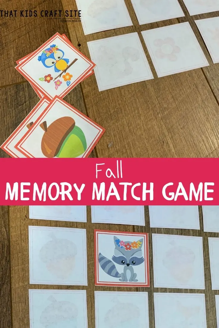 Printable Fall Memory Matching Game - ThatKidsCraftSite.com