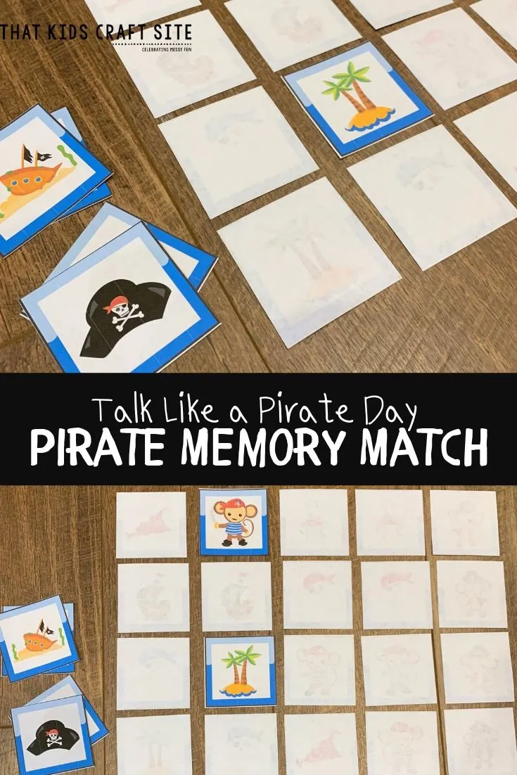 Talk Like a Pirate Day Pirate Memory Match Game - ThatKidsCraftSite.com