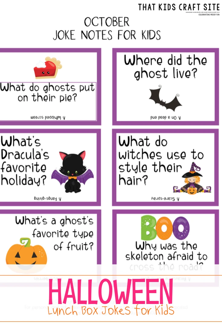 Free Printable Halloween Lunch Box Jokes for Kids  - ThatKidsCraftSite.com