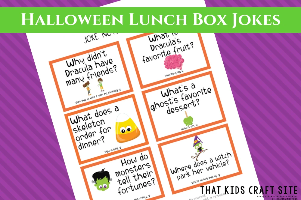 Halloween Lunch Box Jokes Printable