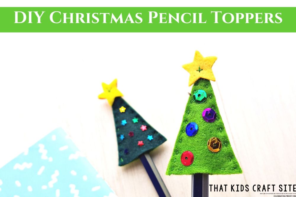 DIY Christmas Pencil Toppers - ThatKidsCraftSite.com