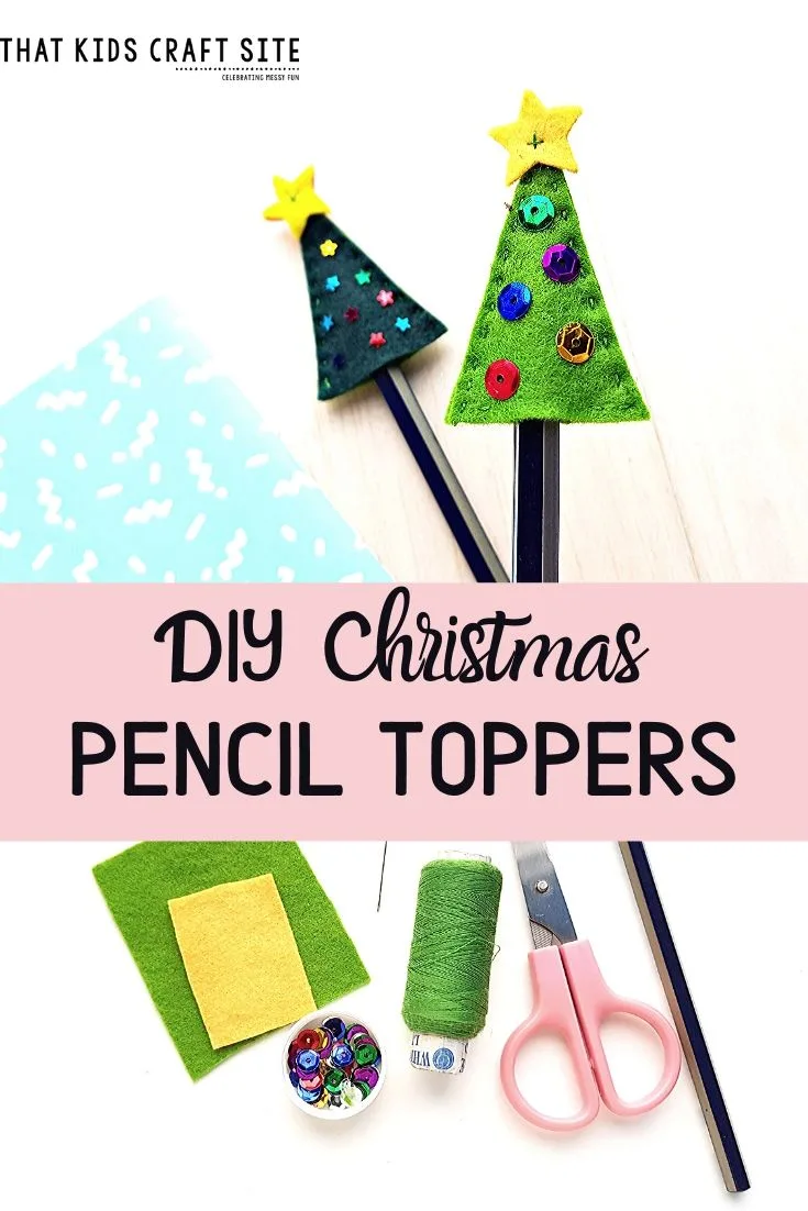 DIY Christmas Pencil Toppers with Easy Sewing Pattern - ThatKidsCraftSite.com