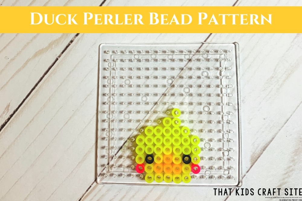Duck Perler Bead Pattern - ThatKidsCraftSite.com