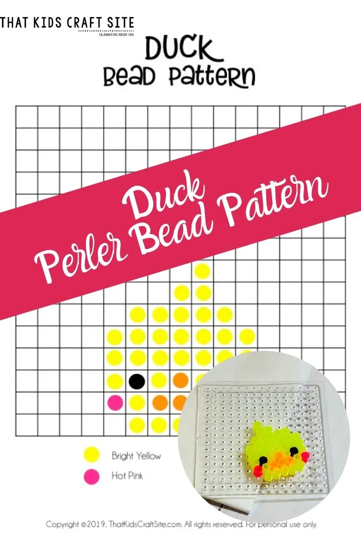 Duck Perler Bead Pattern - Free Printable Bead Pattern! - ThatKidsCraftSite.com