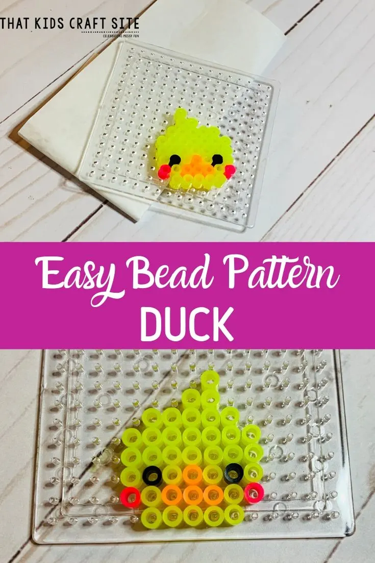 Duck Perler Bead Pattern for Kids - an Easy Perler Bead Pattern - ThatKidsCraftSite.com