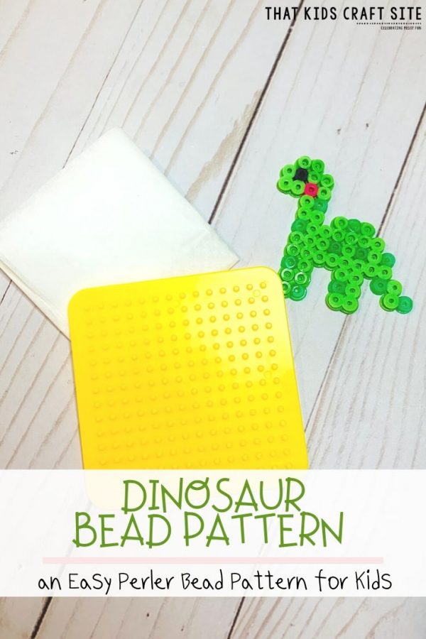 Dinosaur Activity Book A Free - Free Dinosaur Perler Bead Pattern An Easy Perler Bead Pattern For Kids ThatKidsCraftSite.com 600x900 