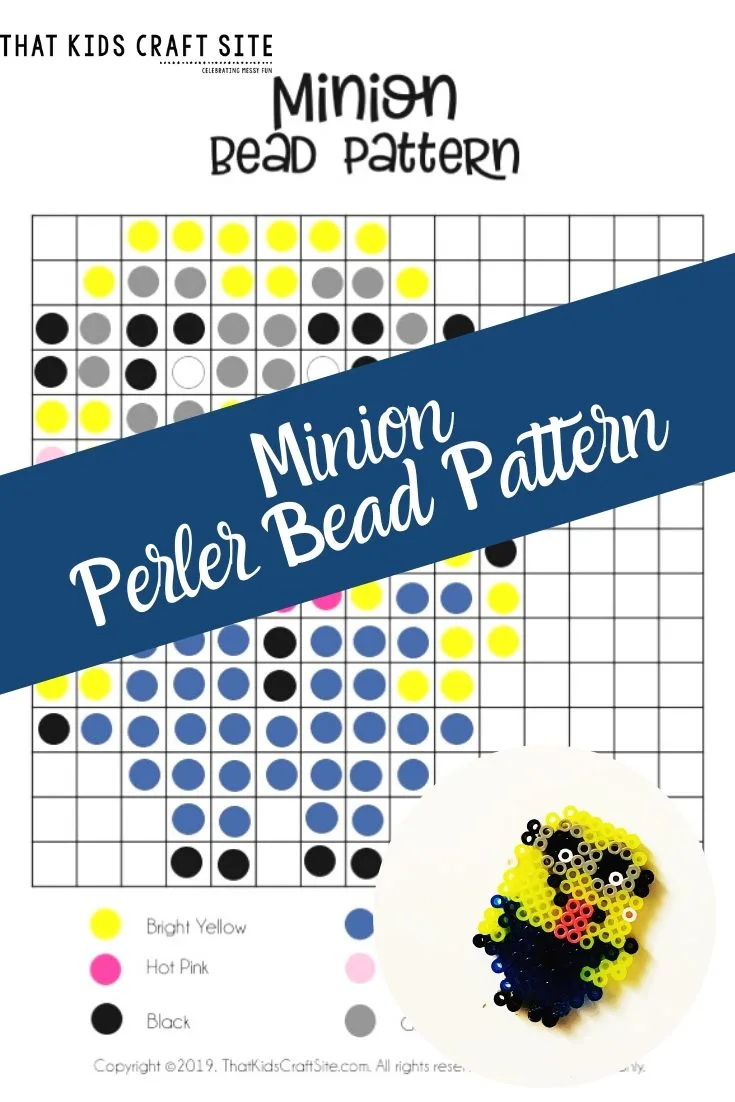 Minion Perler Beads Craft with a Free, Printable Pattern
