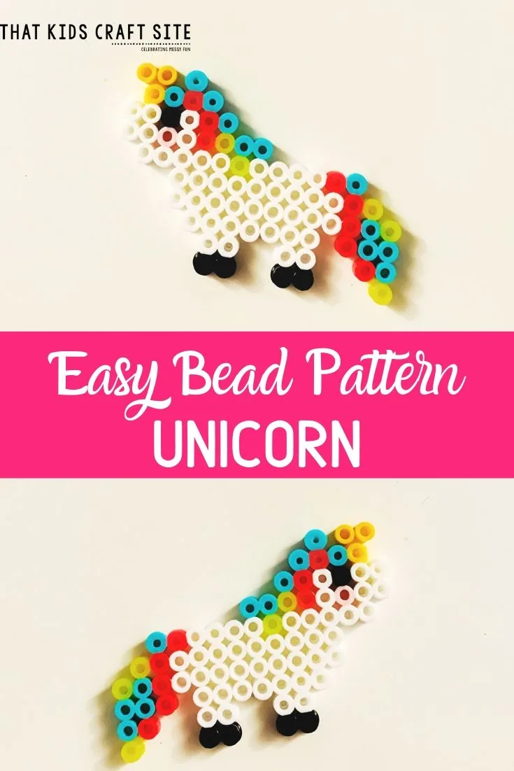 Unicorn Perler Bead Pattern for Kids - an Easy Perler Bead Pattern - ThatKidsCraftSite.com