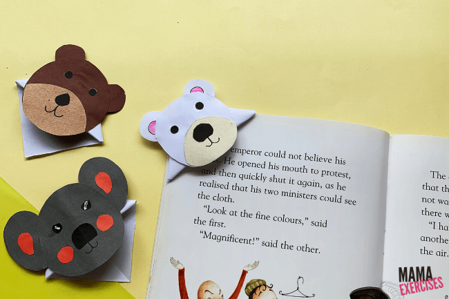 Origami Bookmark with Bears from That Kids Craft Site