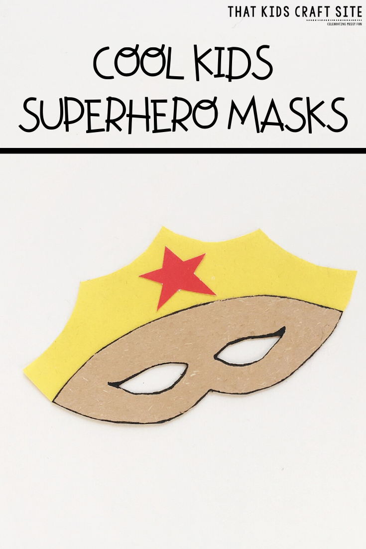 Cool Kids Superhero Masks Craft for Kids - Make a Superman or Wonder Woman Mask! - ThatKidsCraftSite.com
