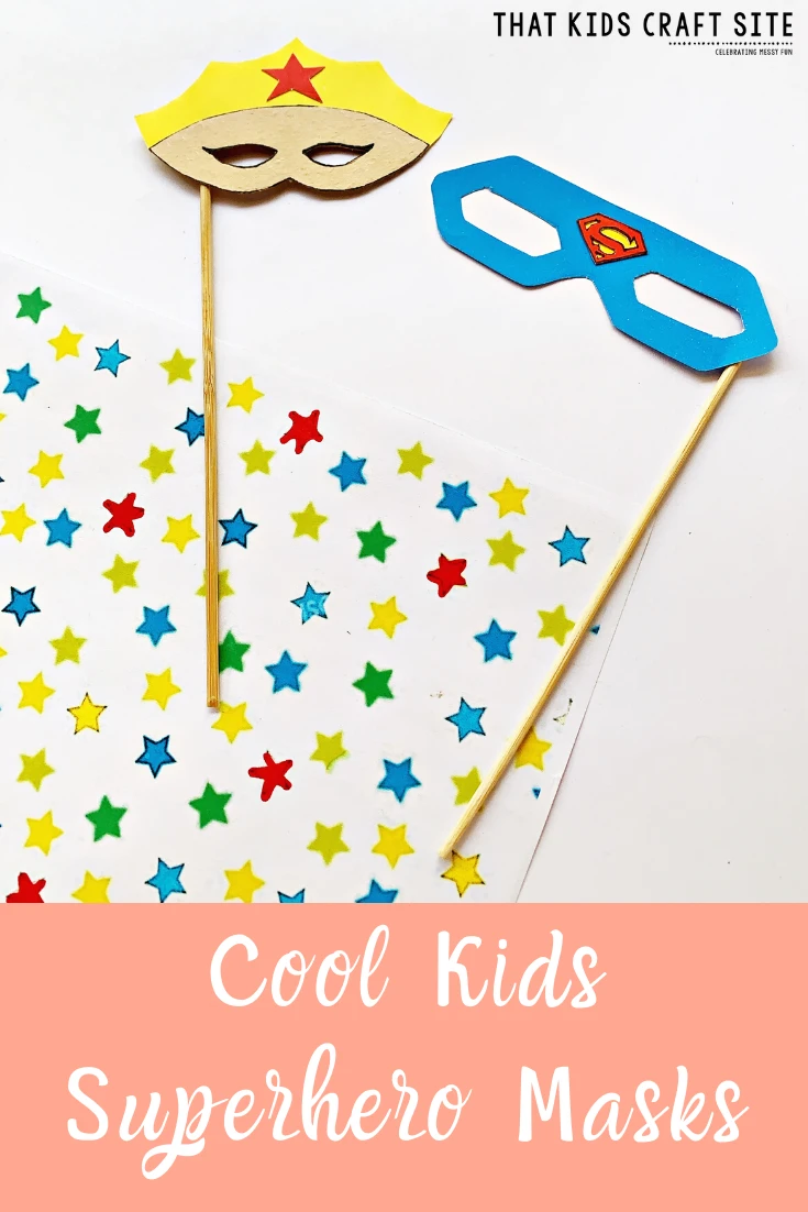 Cool Kids Superhero Masks Craft for Kids - Make a Superman or Wonder Woman Mask! - ThatKidsCraftSite.com