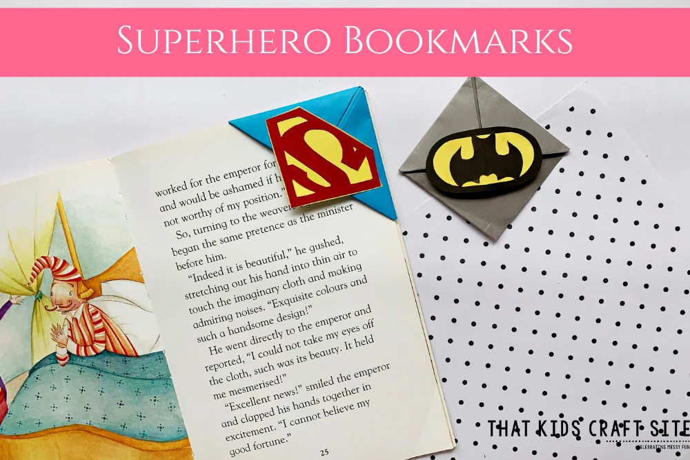 superhero bookmarks template that kids craft site