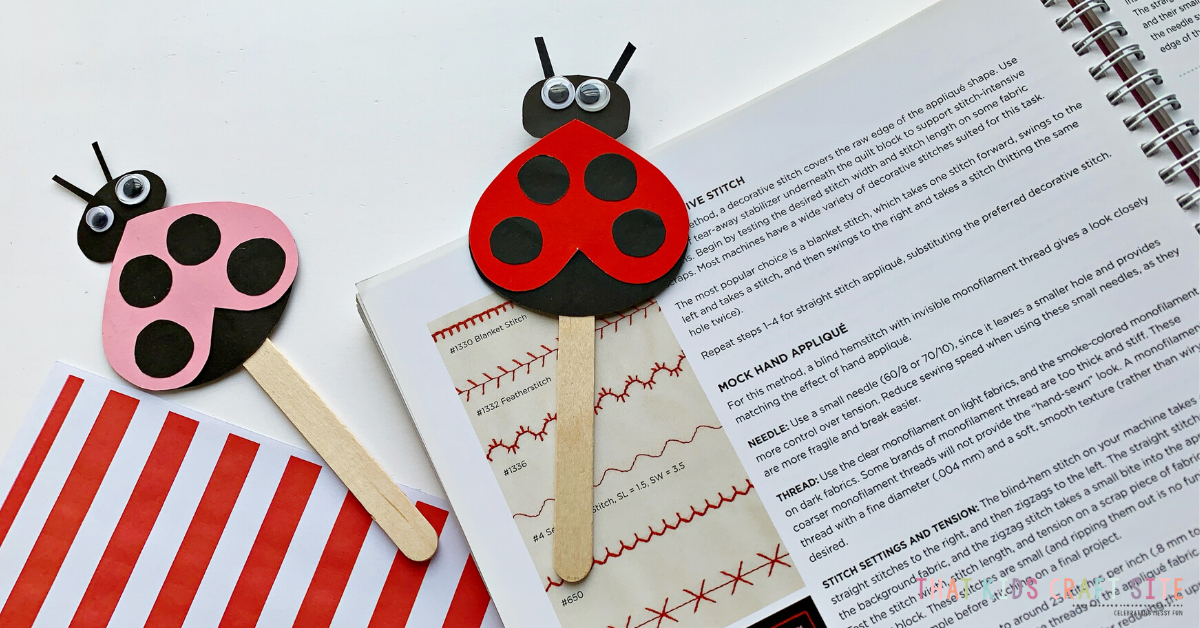 Ladybug Craft - Make a ladybug bookmark for home or for school! Get the free printable template at ThatKidsCraftSite.com