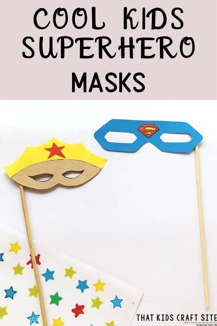 Cool Kids Superhero Masks Craft for Kids - Make a Superman or Wonder Woman Mask! - ThatKidsCraftSite.com