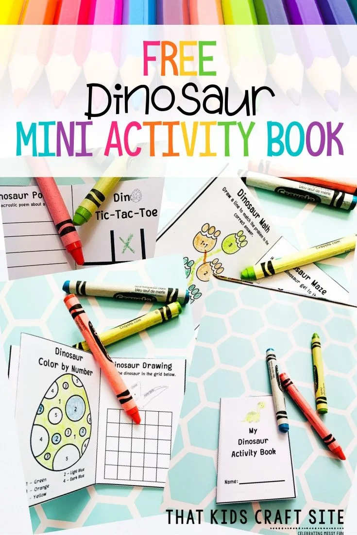 Free Dinosaur Activity Book for Kids - Letter D Activity Book - Mini Alphabet Books for Books for Kids - ThatKidsCraftSite.com